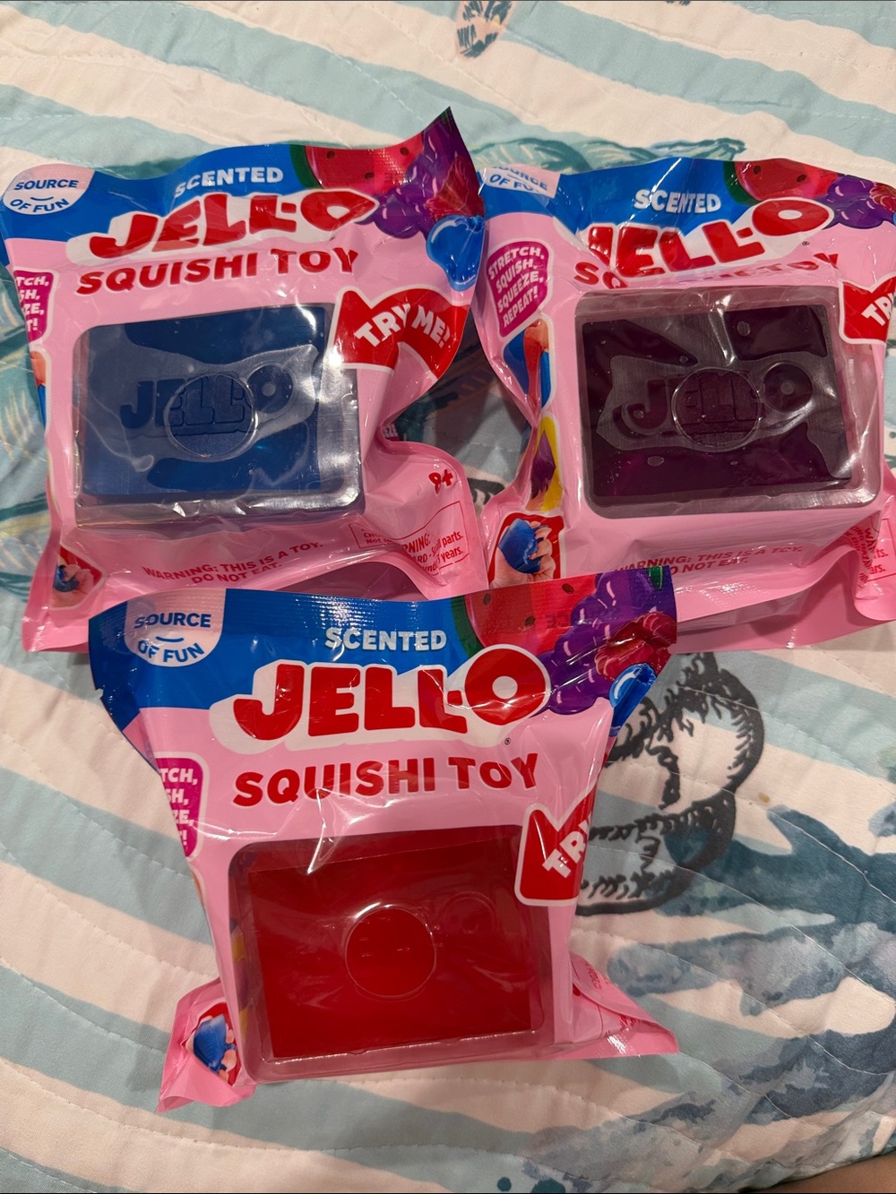 Jell-O Scented Squishi Toy - Red, Blue, Purple